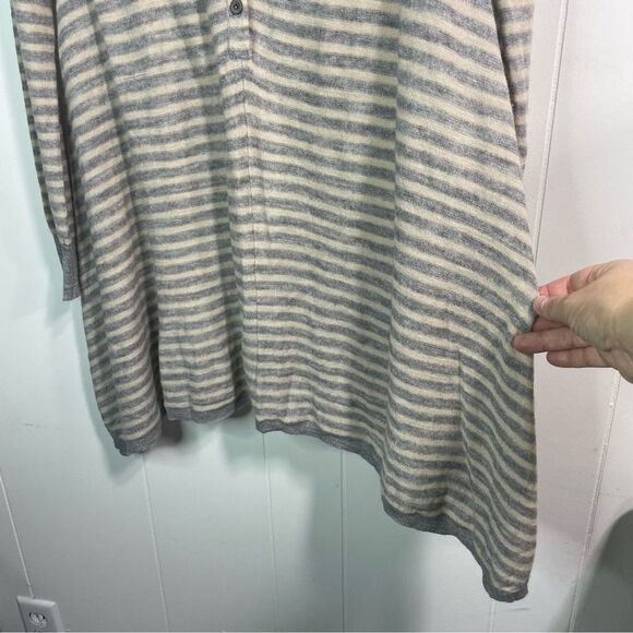 Rebecca Taylor Womens Large Sweater Long Asymmetrical Striped Sweater - Picture 4 of 6